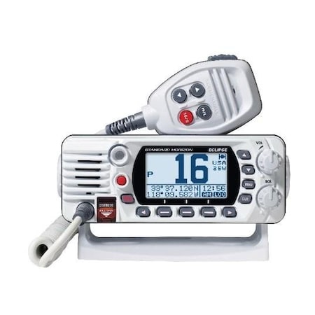 Standard Horizon Eclipse White 25W Fixed Mount Vhf/Gps With Dot Matrix Lcd STAECLIPSE/GX1400GW